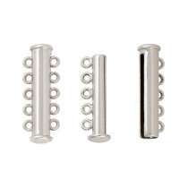 " Zlatka" Замок- слайдер магнитный FMK- M08 10 х 30 мм 1 шт 01 под серебро